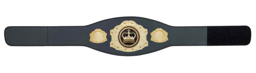 GOLD CHAMPIONSHIP BELT - XXLMIDI/G/BLACKGEMG - AVAILABLE IN 4 LEATHER COLOURS